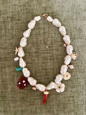 Baroque Pearl Necklace with Coastal Charms